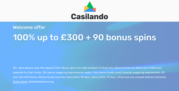 Casilando Casino 90 Spins 300 Free Bet New Free Bet No Deposit